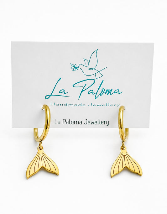 Golden Mermaid Tail Earrings