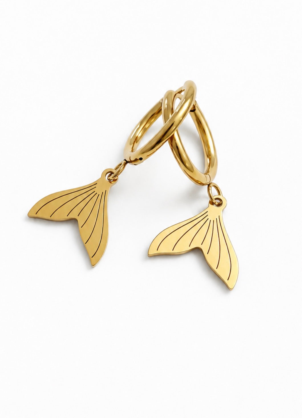 Golden Mermaid Tail Earrings